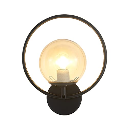 Applique murale LED moderne en verre ambré et finitions métal noir