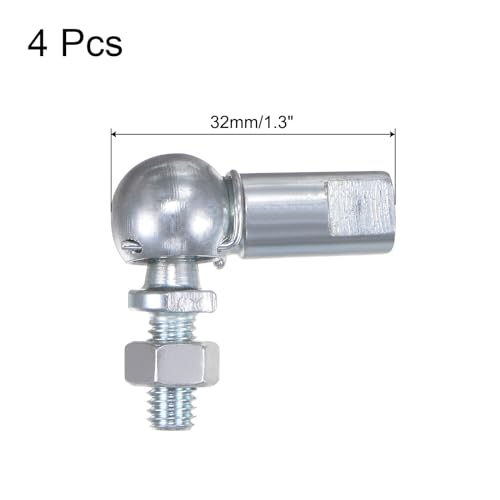 uxcell 4pcs CS10 M6 Angle Ball Joint, M6x1.0 Right Hand Thread, A3-Steel Self-lubricating Ball Socket End Fitting by uxcell - Image 2