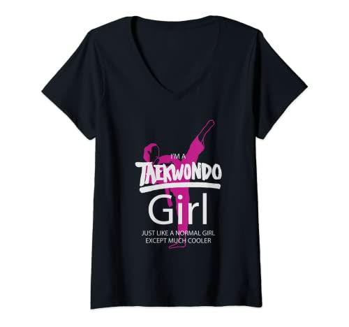Womens I'm a Taekwondo Girl - Much Cooler - Martial Arts TKD Quote V-Neck T-Shirt