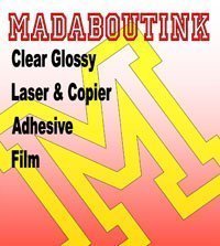 Clear Glossy Vinyl Laser & Copier Adhesive Sticker Film 20 A4 Sheets