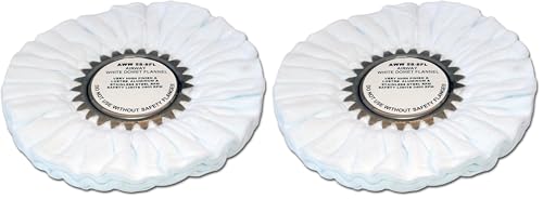 Image of Zephyr Custom Polishing Products Airway Buffing Wheels for Industrial Polishers, Big Rigs and Lifted Trucks. Made in The U.S.A.(Final Finish - White Flannel) (Pack of 2)
