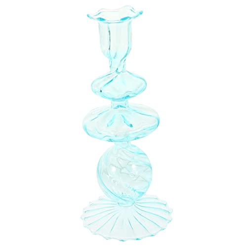 Cabilock Glass Candle Holder Western Kitchen Decor Christmas Ornaments Taper Candle Holder Wedding Décor Vintage Glass Candelabras Bubble Glass Desktop Candlestick Crystal Vase Household