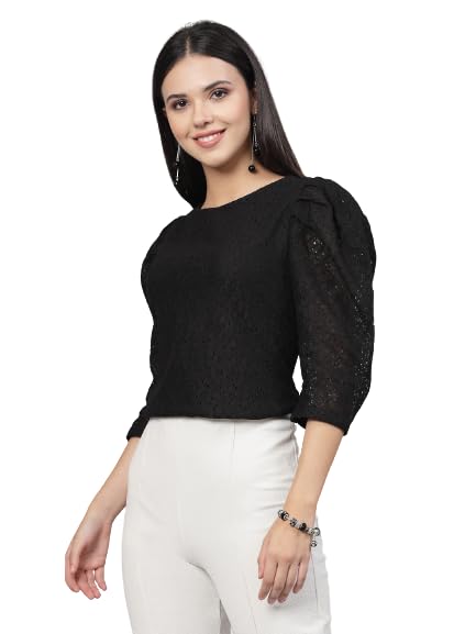 Image of Style Quotient Women self Design Maroon Cotton top