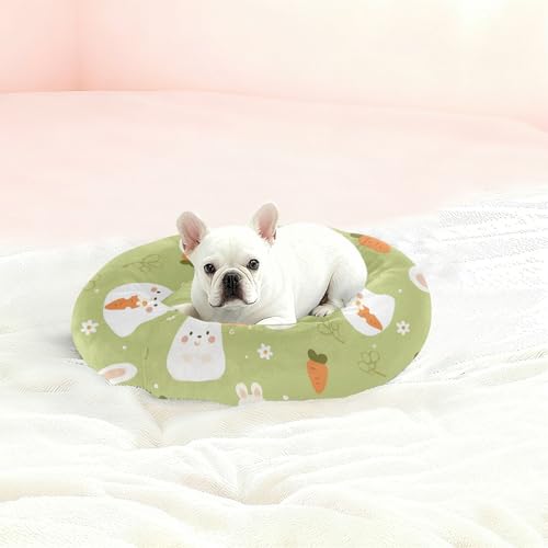 Coussin chat XS vert avec rebords protecteurs motif lapin mignon - 3