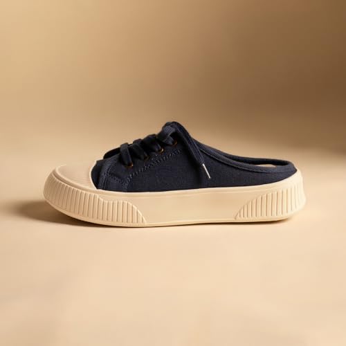Image of Theater Women Elves Lace-Up Mule Sneakers | Canvas Upper with Cushioned Sole | Lightweight Comfort for Casual & Travel Styling