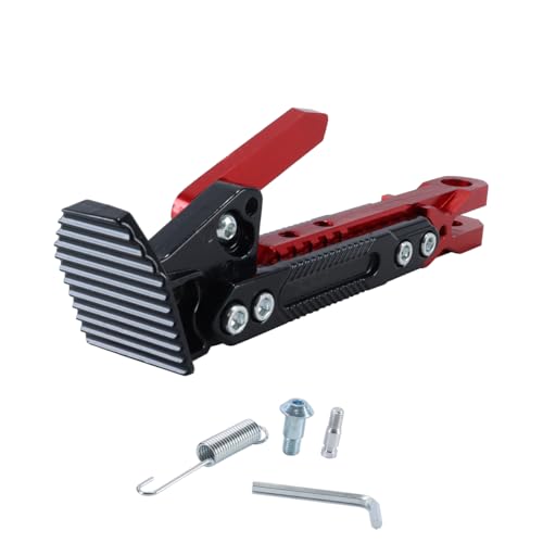 DUZEPA Béquille de moto CNC réglable, support de trépied universel en aluminium pour scooter, pied latéral modifié, accessoires de moto (rouge)