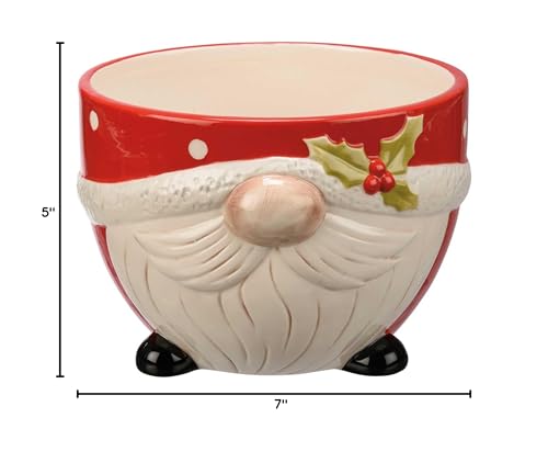 Bowl-Lg-Santa-Gnome-Red Bowl Lg Santa Gnome Red