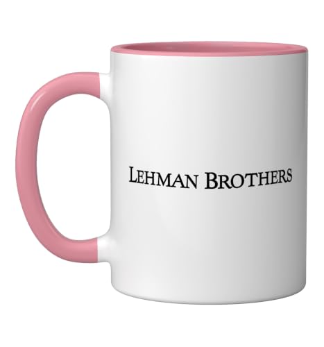 Lehman Brothers Vintage Corporate Black Stock Trader Ceramic Mug, Pink/White