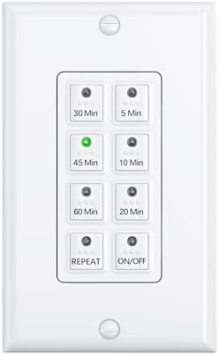 BN-LINK Countdown Bathroom Fan Timer Switch for Exhaust Fan Lights Heaters