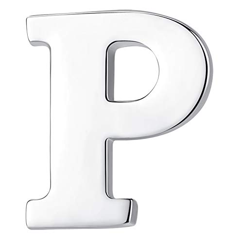 Image of HONEY BEAR Initial Alphabet Letter Lapel Pins Collar Badge Brooches for Mens /Womens Shirt Dress Decoration Silver