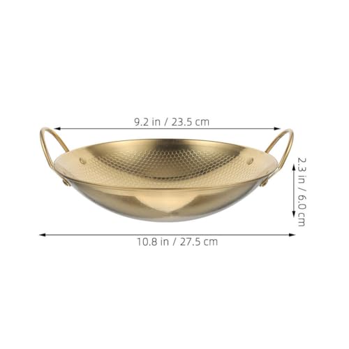 Sartén Wok de acero inoxidable con doble mango miniatura 4