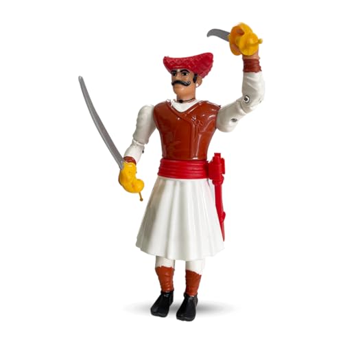 Image of Swarajyache Shiledar - The True Super Hero - 6 Inch Tall Action Figure with Accessories (Mawala, White)