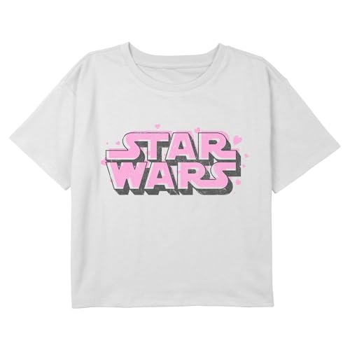 STAR WARS Girl's Valentine's Day Floating Hearts Logo T-Shirt