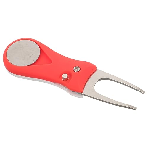 balacoo Portable Golf Divot Repair Tool Folding Lawn Fork with Ball Marker Golfing Essential for Course Maintenance Smooth Surface Protect Pockets
