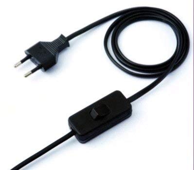 HALOTEC | 2-pack voedingskabels met stekker en schakelaar 1,5m | Transparante stroomkabel voor lampen en apparaten | Stekker-schakelaar 100cm, schakelaar-einde 50cm | Duurzaam & betrouwbaar