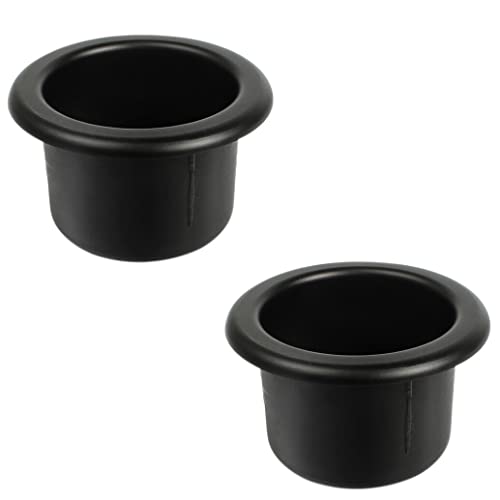 2PCS Plastic Black Recliner Cup Holder Insert for Sofa Couch Car Truck Poker Boat Tables Drop-in Cup Holder Replacement 110×64mm Drink Can Holder