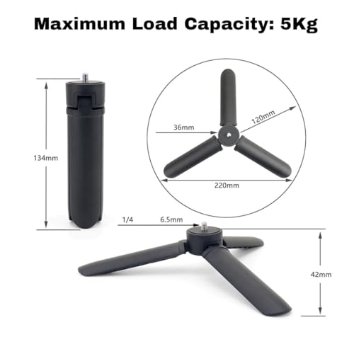 Image of GetZget Universal Tripod Table Mount Compatible with DJI Ronin 2 /3 /4, RSC, Osmo OM 4 /5 /6 /7 Mobile Gimbals & Zhiyun DSLR Gimbals - 5Kg Load Capacity, 1 /4 inch Screw Compatible Desktop Stand Accessories