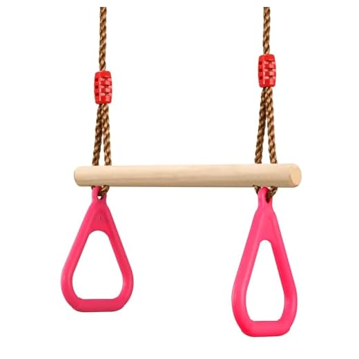PELLOR Trapeze Bar Gym Rings -Trapeze Swing Bar for Playground Accessories Monkey Bars with Adjustable Rope Kit Equipment for Children Adult