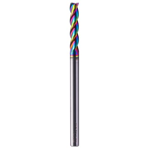Image of 1 /4 inch 3 Flute Solid Carbide Long End Mill, 3 inch Overall Length, DLC Coated | 37 Helix, 1 /4 inch Cutting Dia, 1 /4 inch Shank Dia, 1-1 /8 inch Length of Cut for Milling Aluminum and Copper, Square End