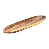 Creative Co-Op Acacia Wood Serving Tray Bowl, Brown