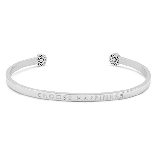 Simple Pledge - Choose Happiness - Blind - Armreif in Silber mit Gravur für Damen