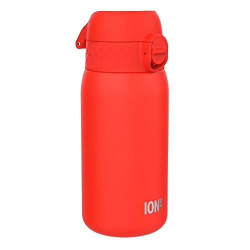 ION8 Lightweight Steel Kids Water Bottle, 400ml/13oz, Non-Insulated, Leak Proof, Easy to Open, Secure Lock, Dishwasher Safe