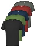 ALPIDEX Set 5 Magliette Sportive Uomo Traspiranti Manica Corta Girocollo