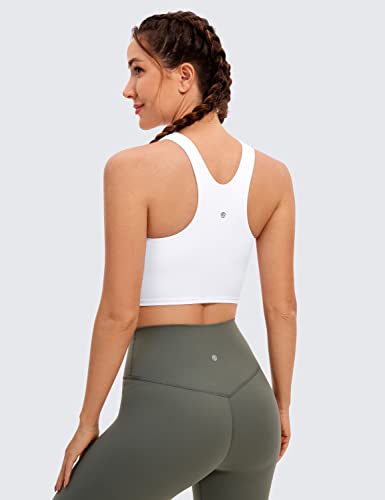 Image of CRZ YOGA Butterluxe High Neck Crop Tank Tops | Light Support, Removable Pads, Yoga, Extremely Soft, Racerback, Longline Sports Bras for Women