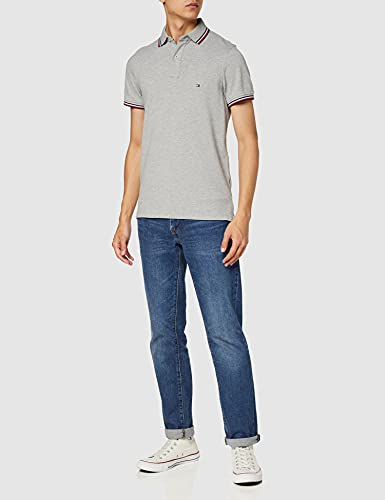 Tommy Hilfiger Polo Homme Core Tommy Tipped Slim-Fit Polo, Gris (Medium Grey Heather), L - Image 3