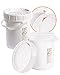 5 Gallon White BPA Free Durable Food Grade Bucket with Screw Lid (2 Pk), All Purpose Specialty Storage Plastic Pail