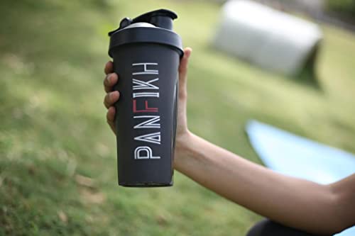 Image of Gym Protein Shaker Bottle with Wrist Supporter - Ideal for Exercise, Workout, Weight Lifting, Crossfit, and Powerlifting - Includes Thumb Loop Gym Wrist Band (2-in-1 Set)