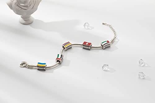Bolenvi Flags Travel Country, Charms for Mother's Day, 925 Sterling Silver Charm Bead For Pandora & Similar Charm Bracelets or Necklaces, Jewelry For Women, Mom, Daughter3