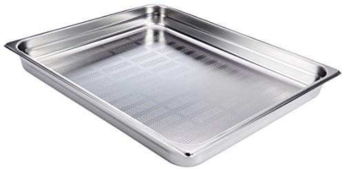 Decora en Acier Inoxydable perforé Table Poêle 2/1, 53u00a0x 64u00a0x 6.5u00a0cm, Argent