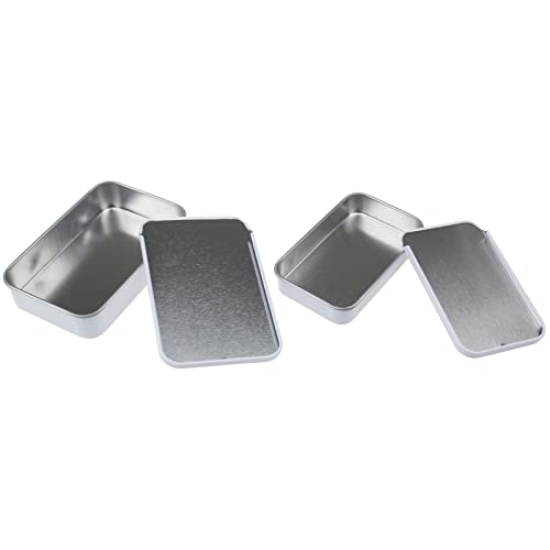 Image of Goodma 24-Pack Slide Top Rectangular Metal Tin Containers, White
