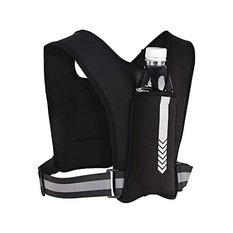 DZOZO Running Vest Phone Holder Jogger Phone Holder Reflective Running Vest Running Chest Pouch Bag for Phone Running Phone Holder with Water Bottle Pocket Running Phone Holder Vest Cover