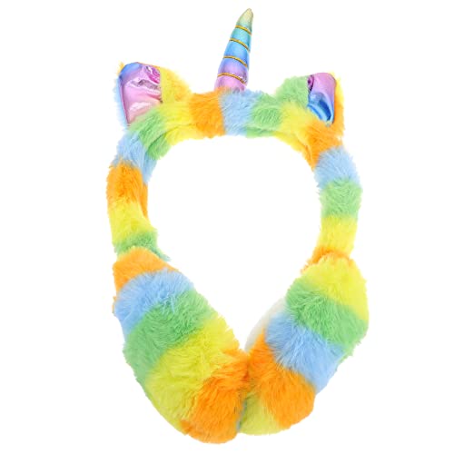 Unicorn Winter Earmuffs Fuzzy Ear Muffs Warm Ear Cover Plush Earmuff Windproof for Cold Weather