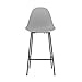 TOOU Ta Taburete De Bar con San Base, Asiento Gris, Base de Metal Negro (Juego de 2)