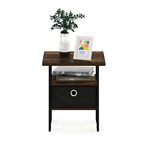 Image of Furinno ANDREY Square Side Table, End Table, Night Stand, Amber Pine