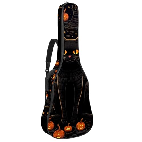 Housse guitare acoustique Halloween chat citrouille sac transport imperméable
