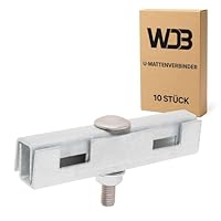 WDB - U-Mattenverbinder Gittermattenverbinder 10er Pack, U-Form, kompatibel mit 656 & 868 – Verzinkt