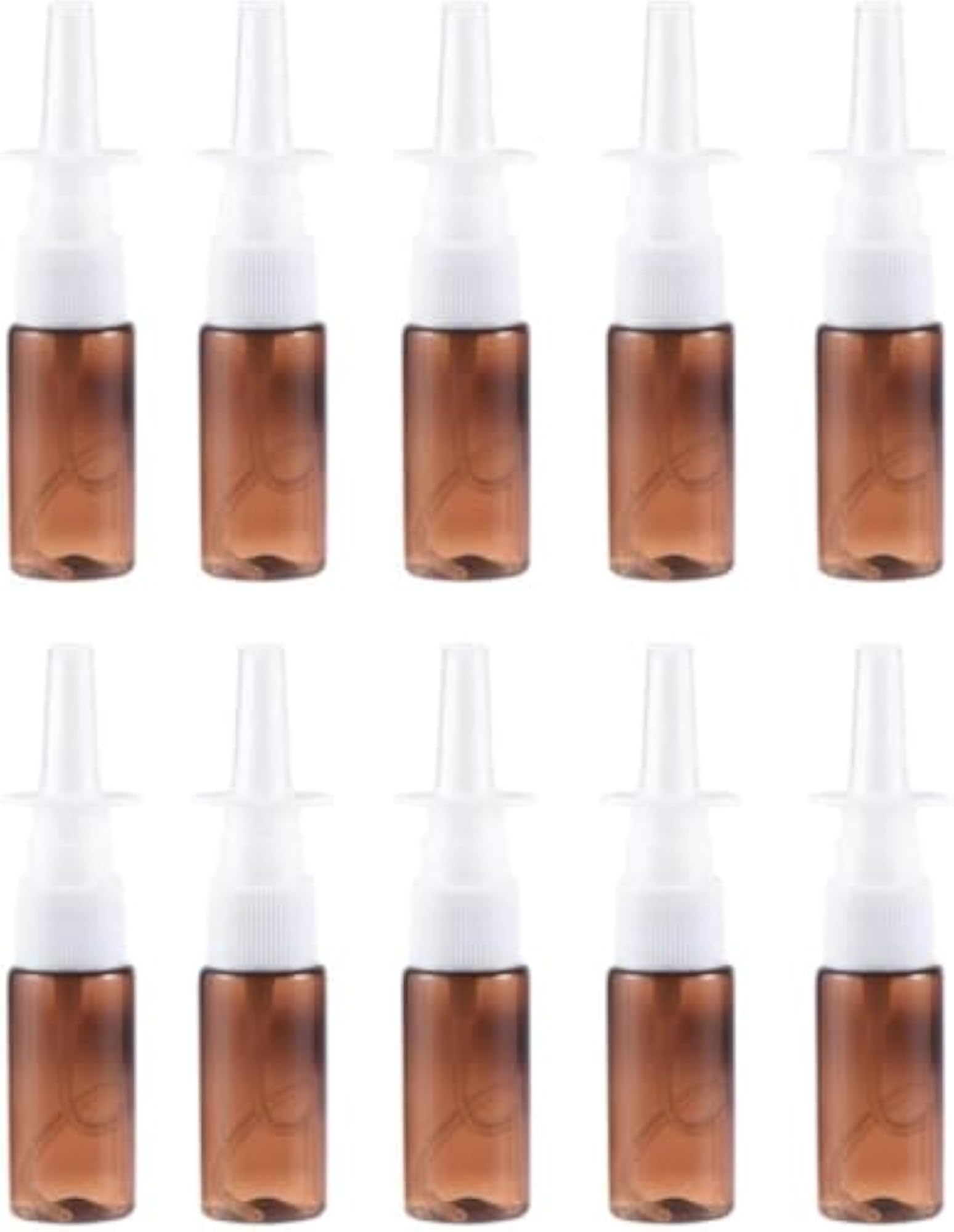 10pcs Empty Nasal Spray Bottle Amber Glass