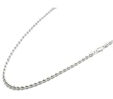 indomode New 18" St. Silver Charleston Rice Bead Necklace Chain Choker 3 x 4.5 MM Bead Italian 300ga