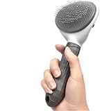 Escova Removedora de Pelos para Cães e Gatos, Auto-Limpante, (CINZA)