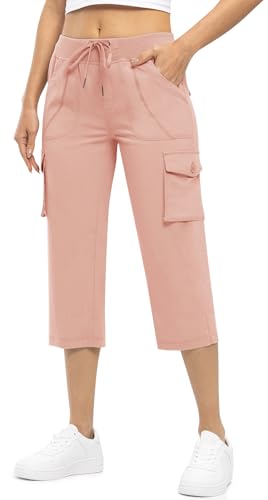 Rdruko Women's Cargo Capris Pants Lightweight Quick Dry Hiking Summer Casual Travel Pants with Pockets2