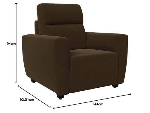 Image of Wakefit Sofa Set | 3 Year Warranty | Sofa 4 Seater, 4 Seater Sofa for Living Room, Wooden Sofa Set, Sofa Set 2+1+1 Seater - Belize(Malphino : Dark Earth)