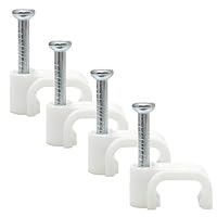 JBSTK 100 Stück Kabelschelle 8mm eckig - weiß - 100stk.Kabelklemmen Kabelclips Kabelhalter für Flachkabel Cat7