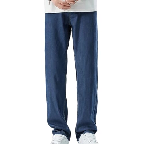Men's Classic Jeans Cotton Straight Denim Pants Business Work Trousers Male Plus Size Summer Clothing