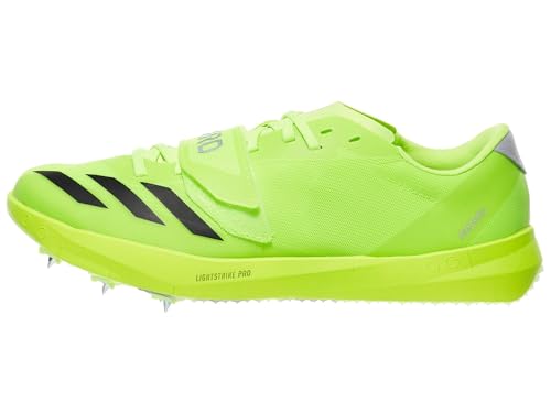 Adidas Unisex Adizero Triple Jump/Pole Vault Track and Field Lucid Lemon/Black/Silver Metallic Men 8.5 Narrow Women 9.5Narrow