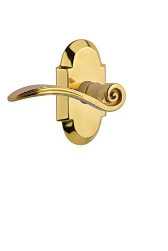Image of Nostalgic Warehouse Cottage Plate Single Dummy Swan Lever in Polished Brass
