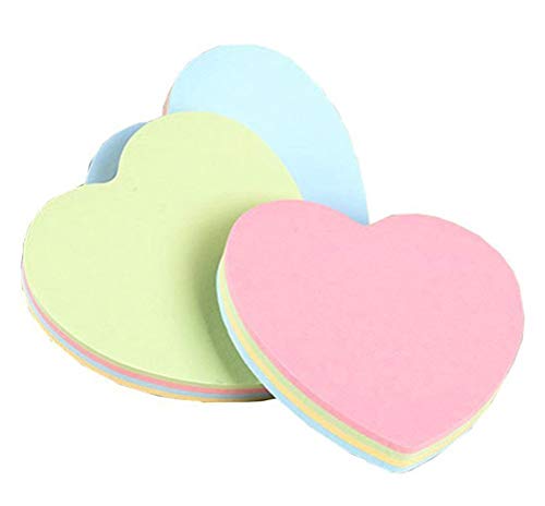 付箋メモメモキューブかわいいハート形の100枚のメモ帳用紙両面テープ1個76 * 76 mmの学生オフィス